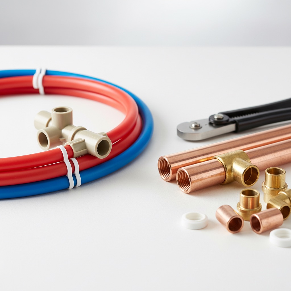 PEX tubing and copper pipe side by side comparison for San Diego homes