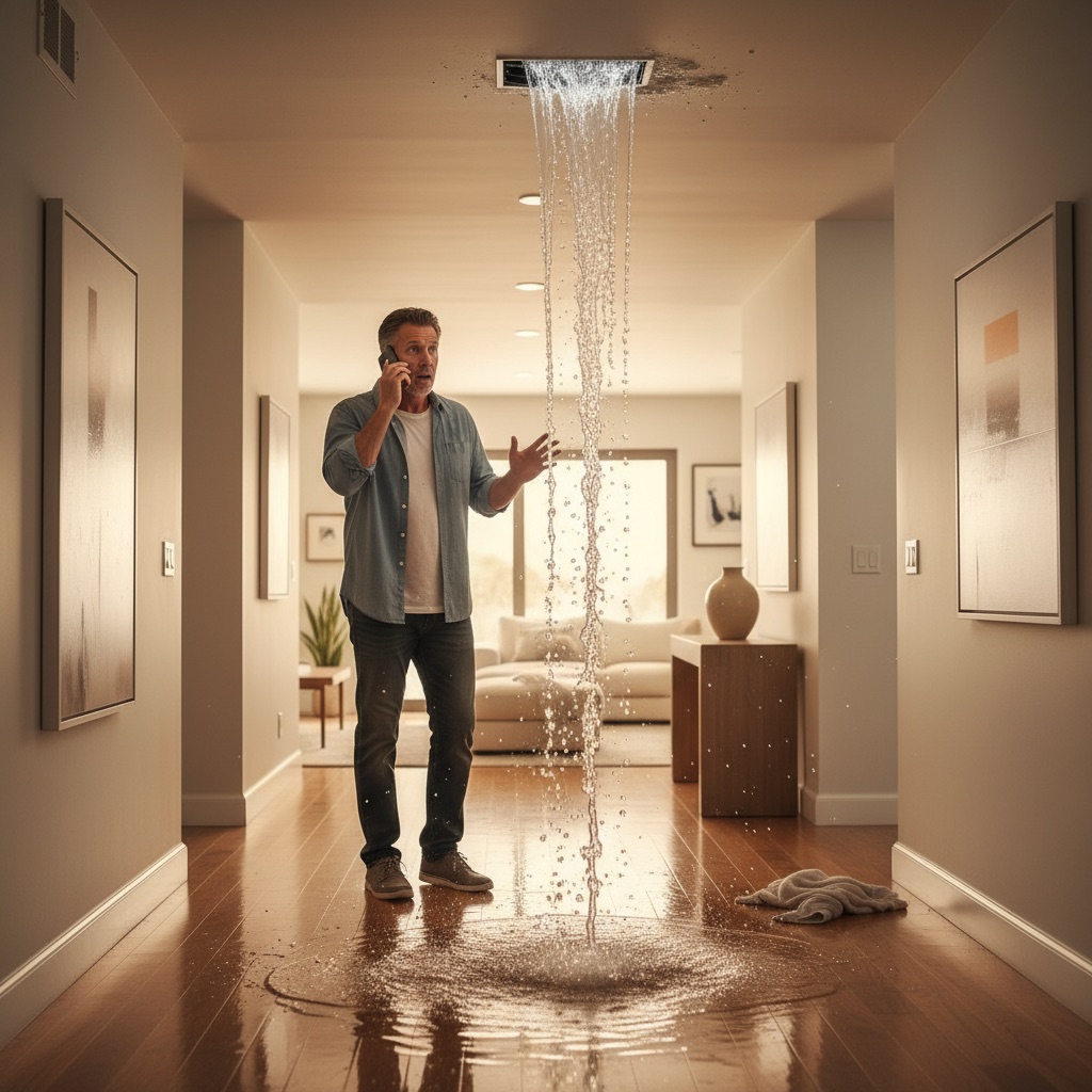 Water leaking from ceiling in San Diego home — sign you need an emergency plumber