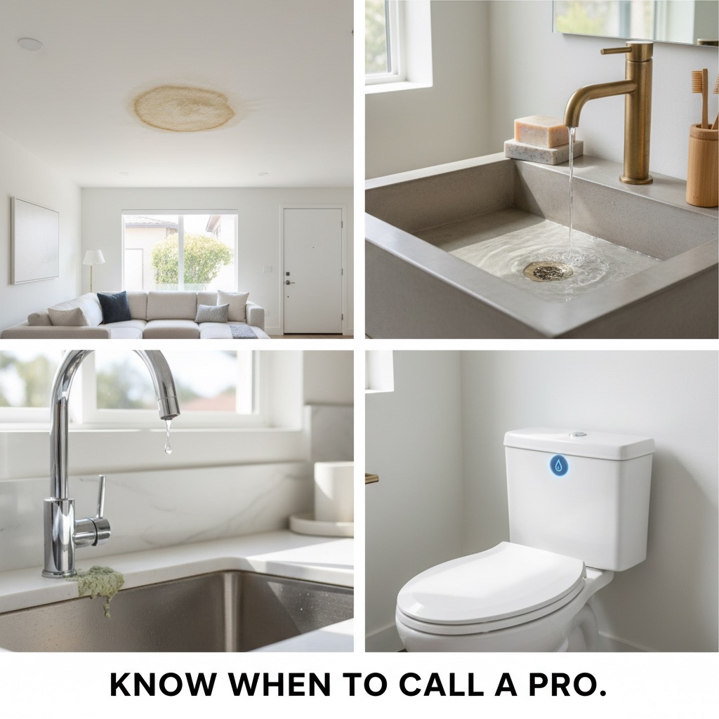 Plumber inspecting slow drain — common sign you need professional plumbing help