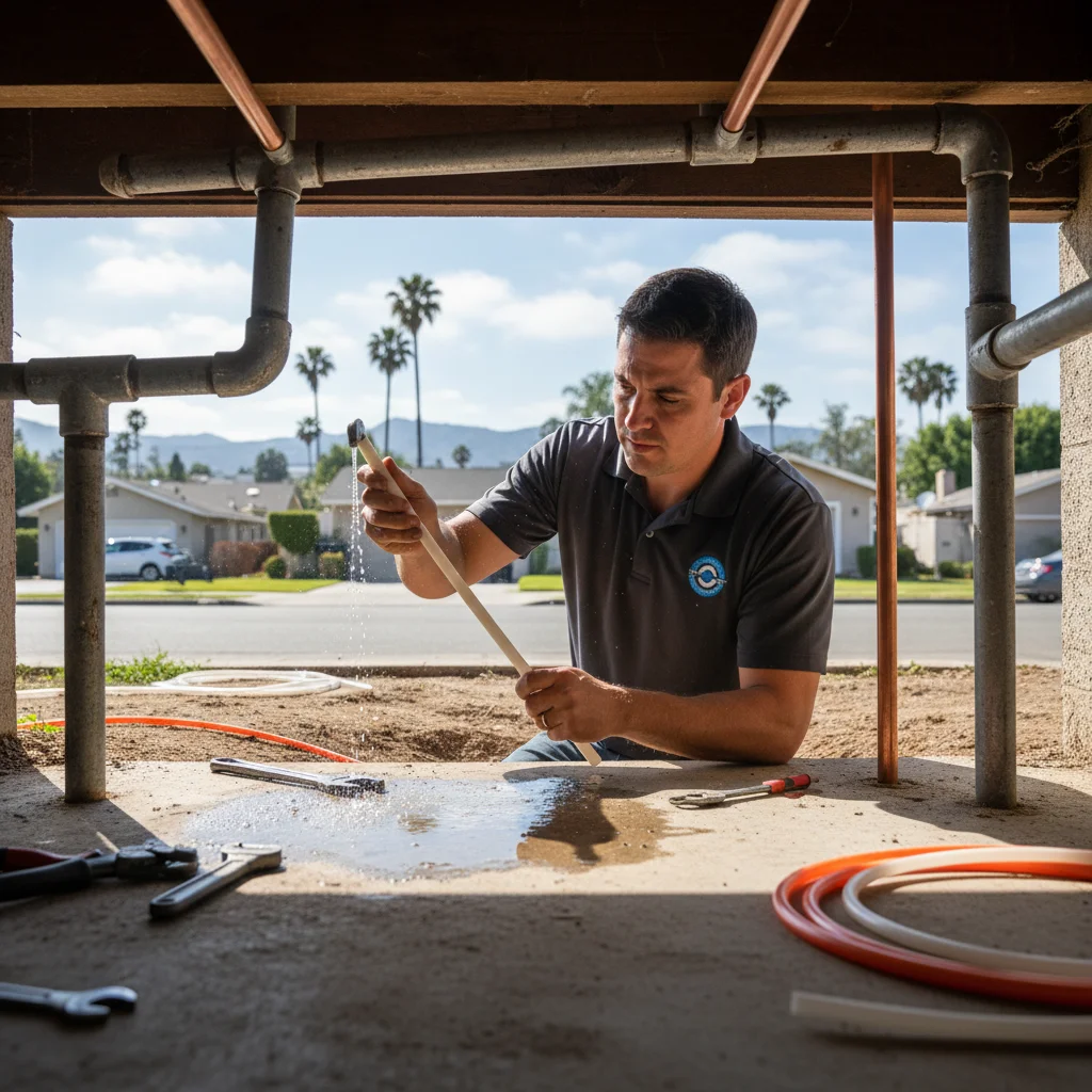 Backflow prevention assembly on a San Diego property water line