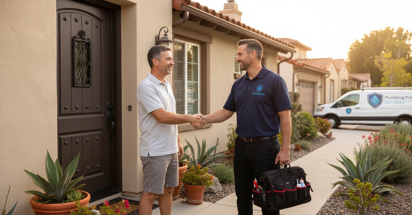hero-contact.jpg — Friendly plumber at the front door greeting a homeowner